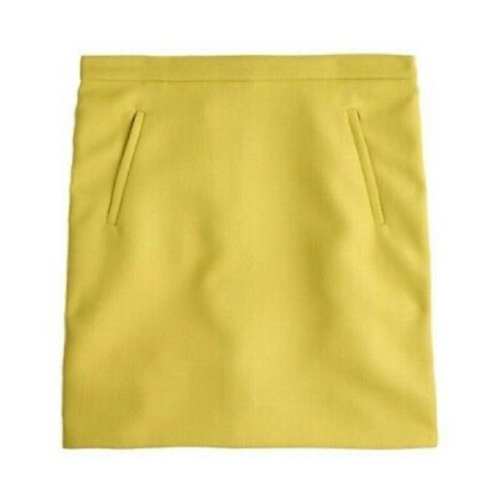 J. Crew chartreuse yellow wool blend mini skirt